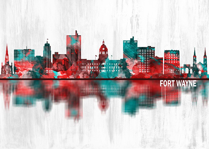 Fort Wayne Indiana Skyline