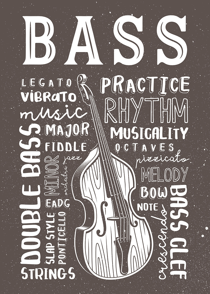 Double Bass Wort Art