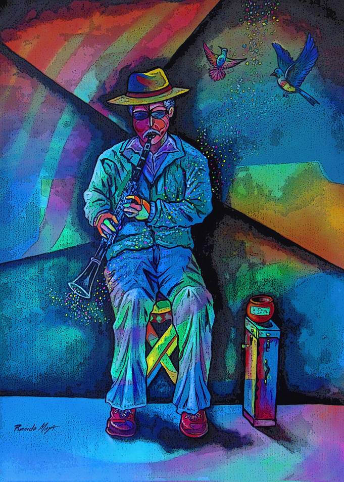 Old street musician