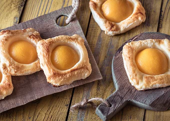 Puff pastry with peach