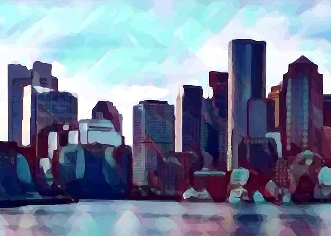 Blue Boston from the sea