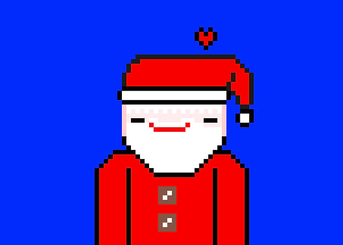 Pixel art Santa Claus love