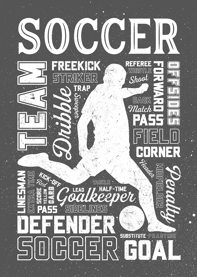 Soccer Word Art Typography
