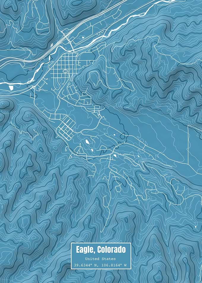 Eagle Colorado Map Blue