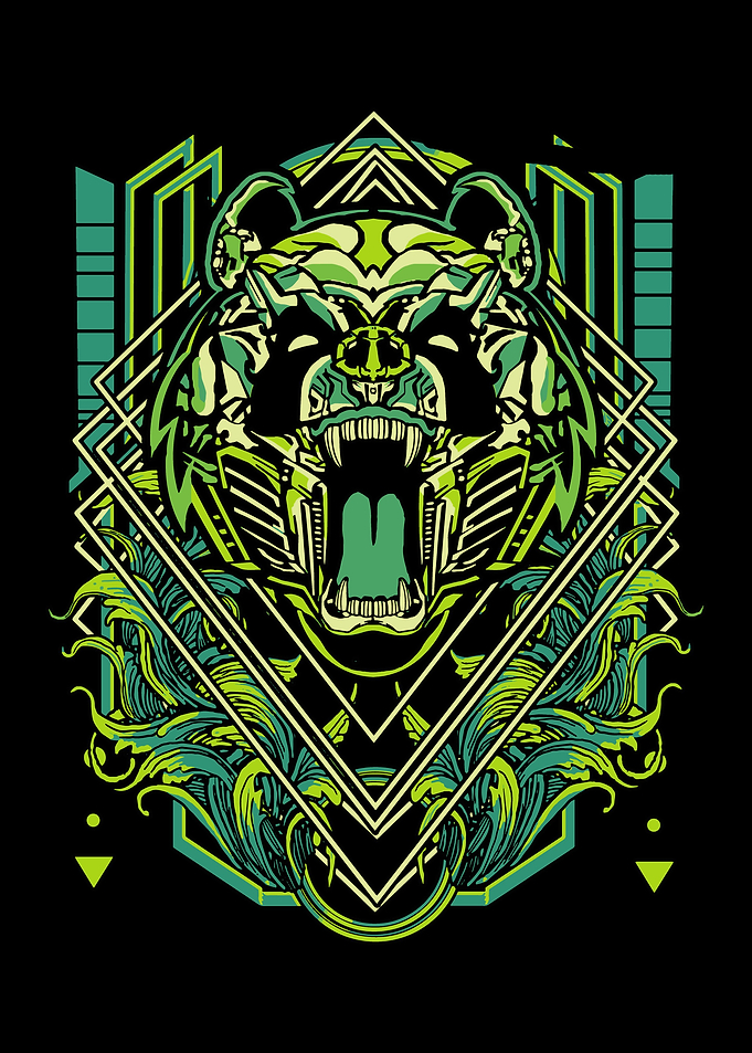 Robotic Blue Green Bear