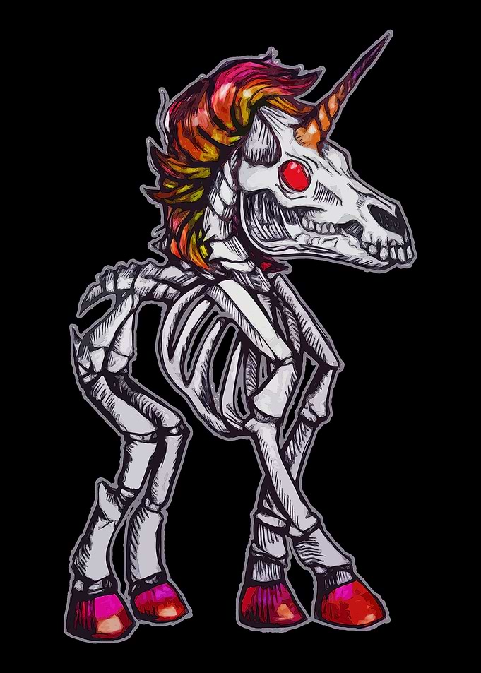 Zombie Unicorn Skeleton