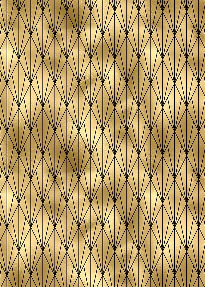 Rauten Muster gold schwarz