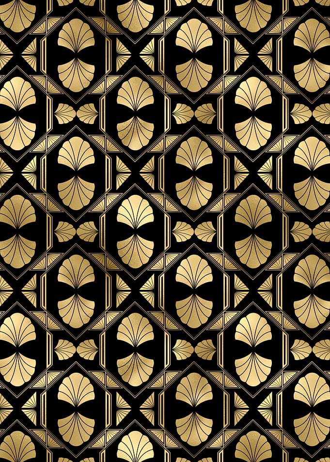 Wandbild Muschel Gold