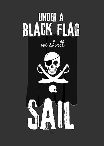 Pirates Sailing Black Flag