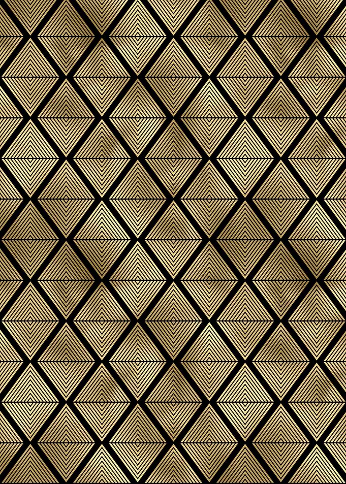 Rauten Muster Gold Schwarz