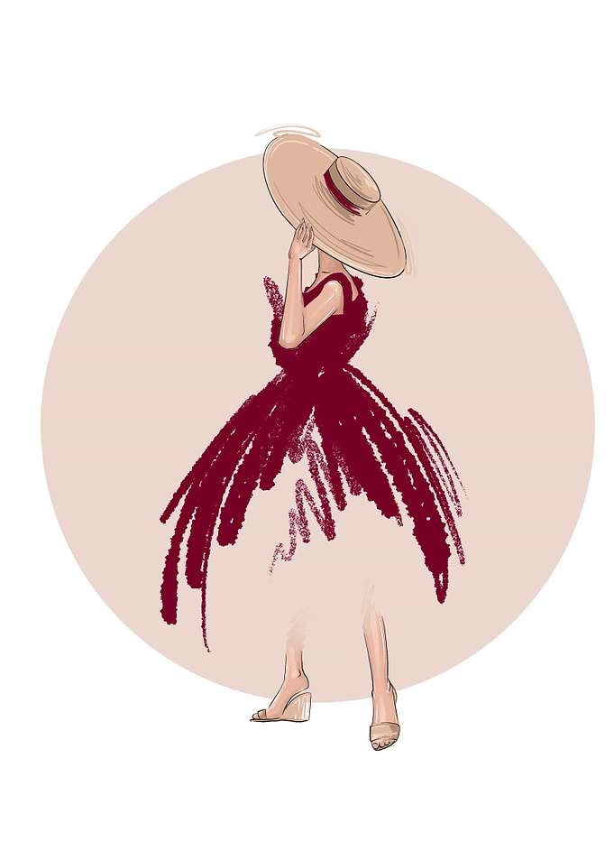 Red dress fashion art