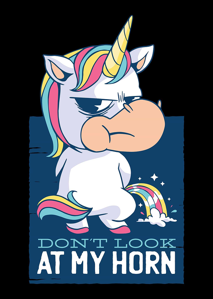 Funny Unicorn with saying