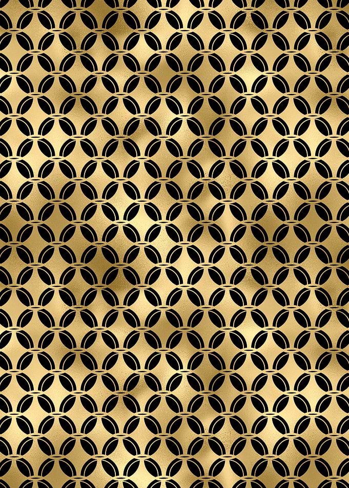 Kreismuster gold schwarz
