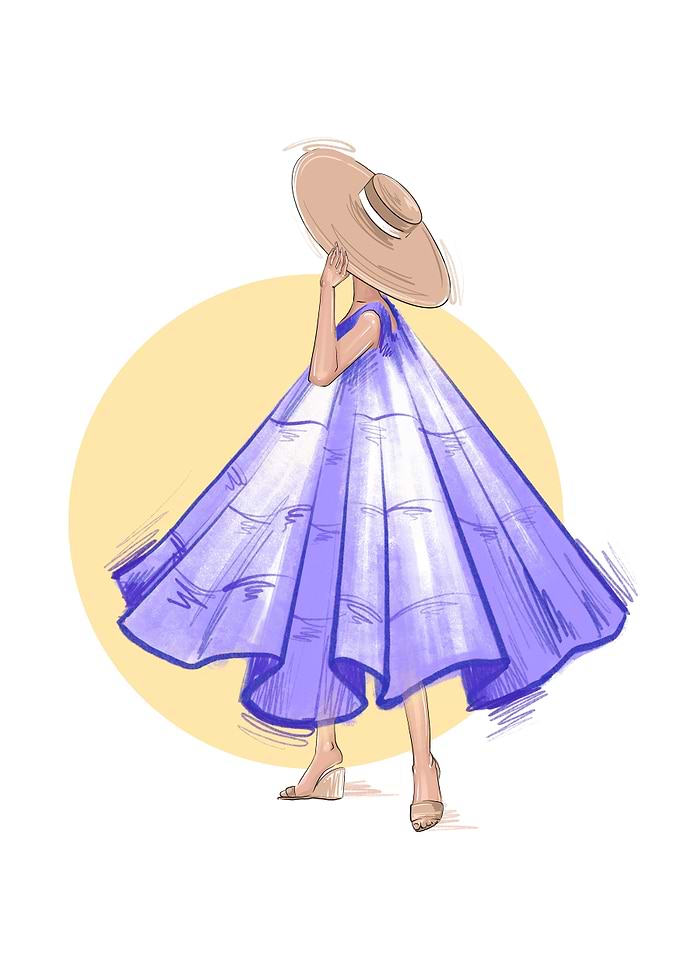 Purple summer dress art