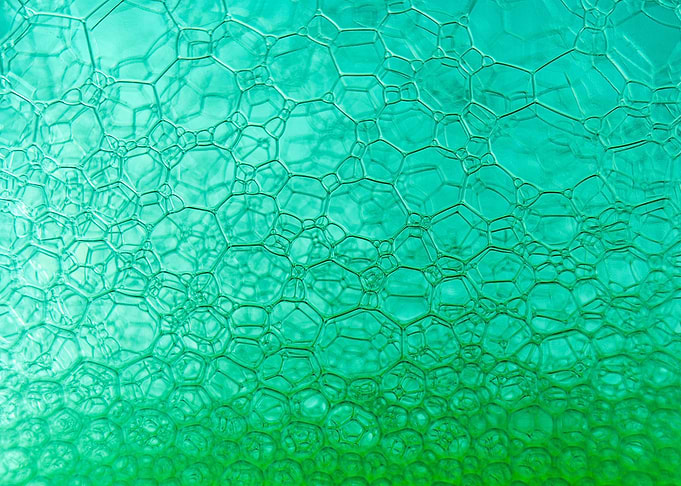 Green macro foam bubble