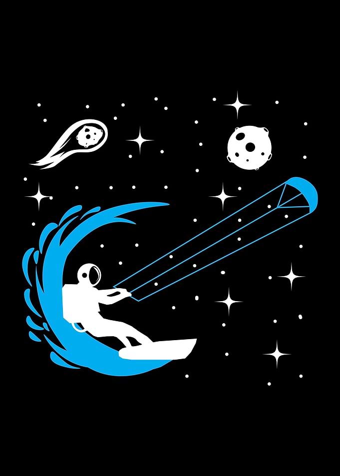 Kite surfing on Space Wave