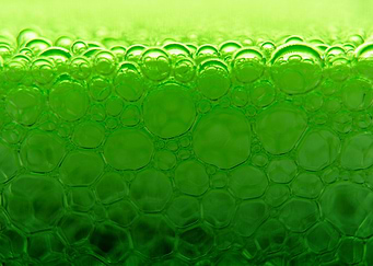 Green macro foam bubble