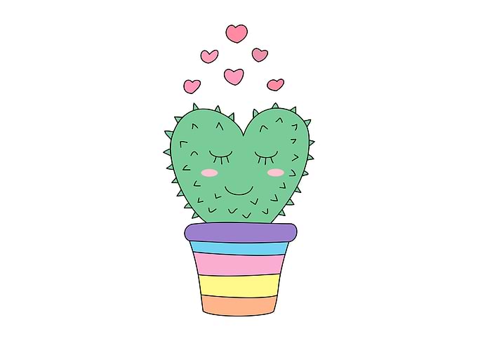 Cute cactus love