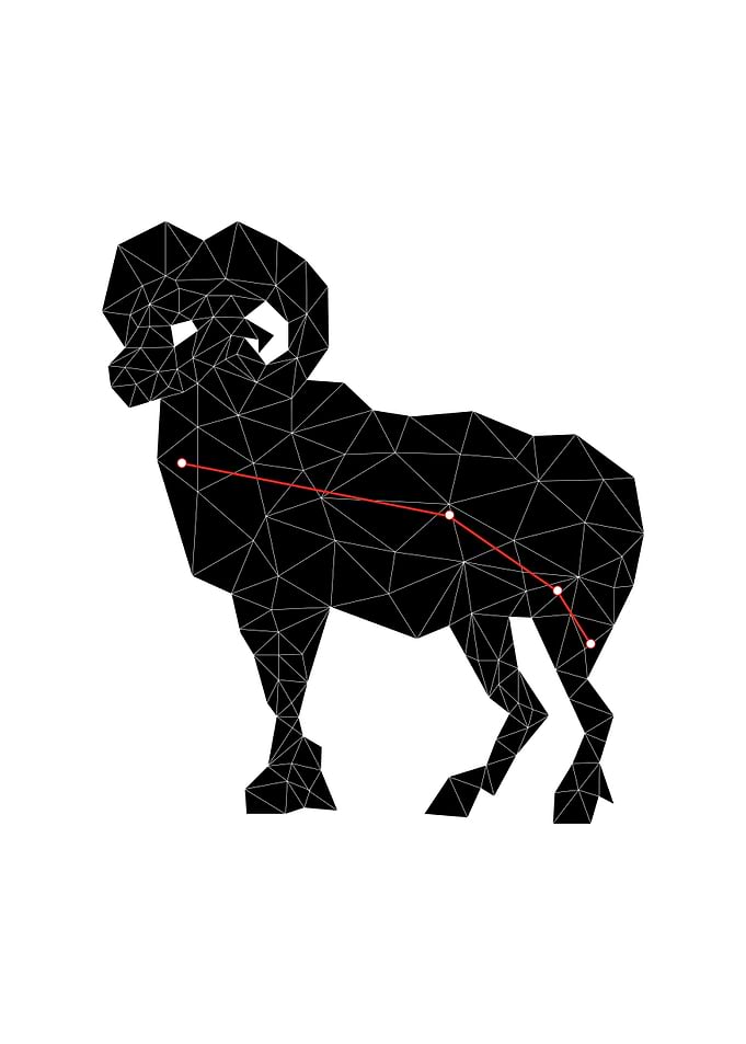 Aries zodiac constellation