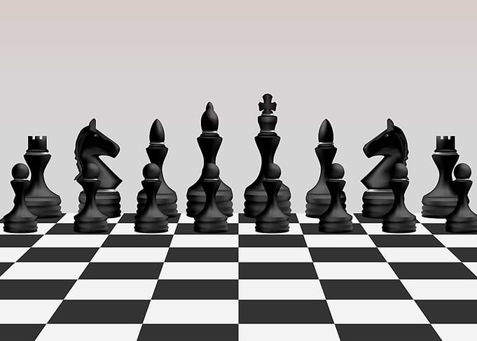 Chess figures on board