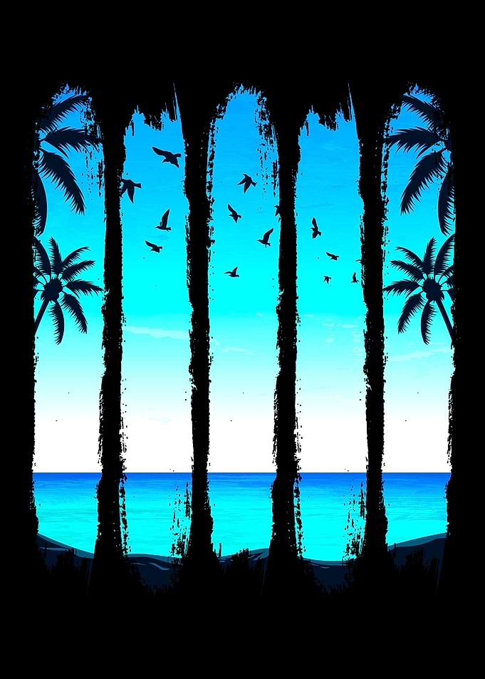 Cool Funny Graphic Beach