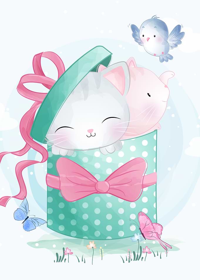 cute two little kitty