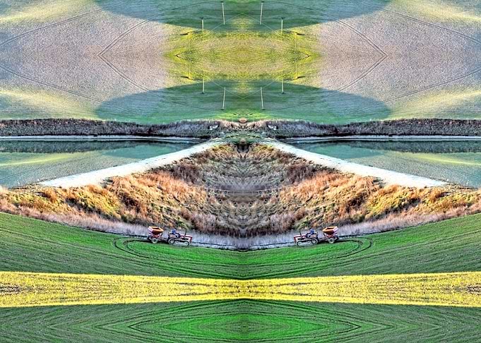 tractors working on grass