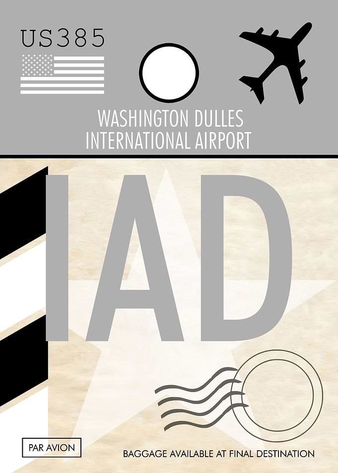 IAD AIRPORT TAG
