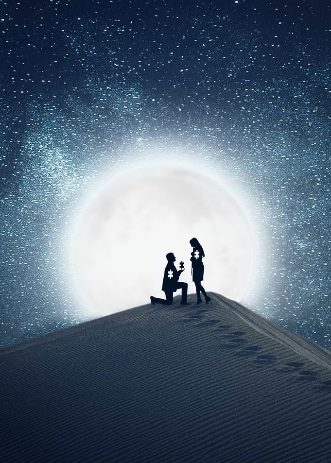 You Complete Me Heart Moon