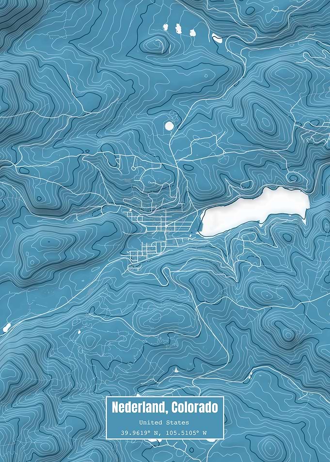 Nederland CO Topo Map Blue