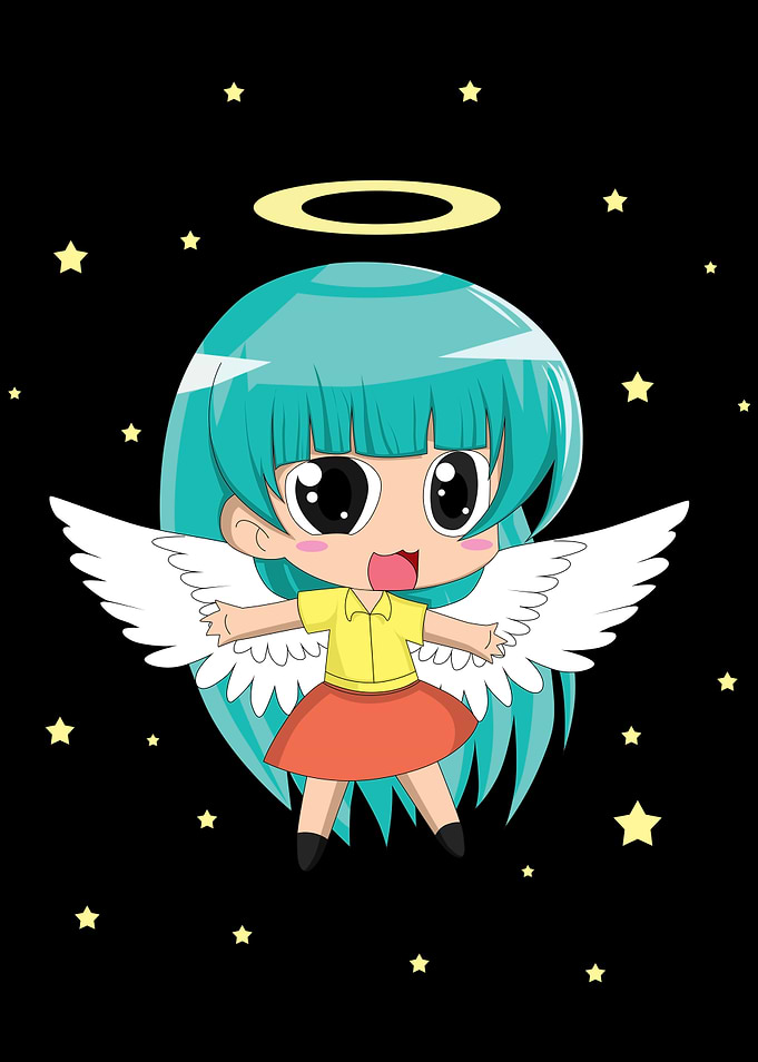 Chibi Girl Angel Wings