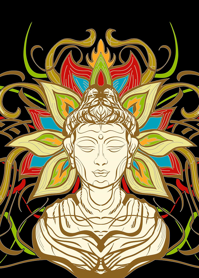 buddha with lotus flower