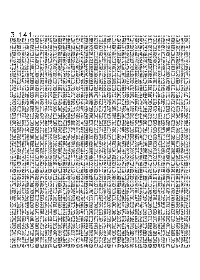 10000 Decimals Pi