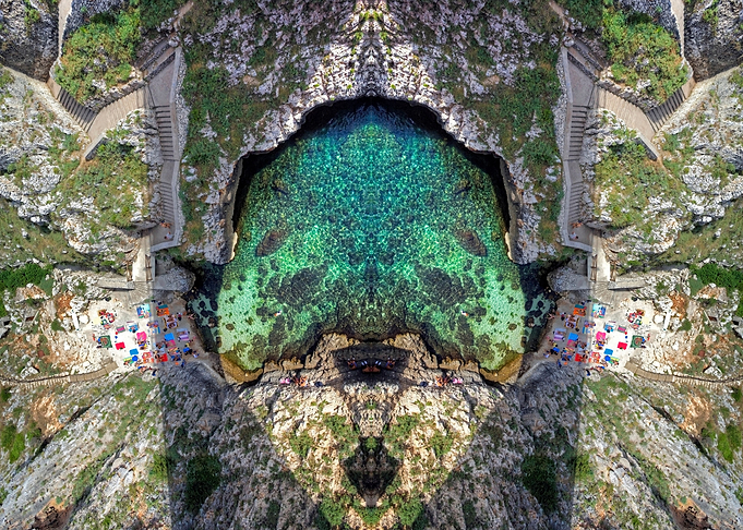 green natural sea pool