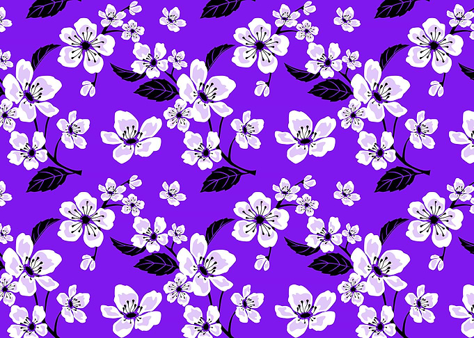 Purple White Blossoms