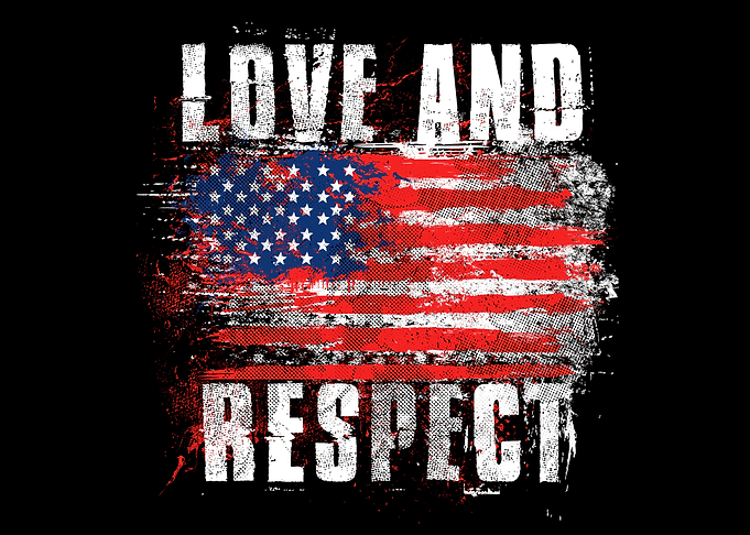 Love And respect USA FLAG