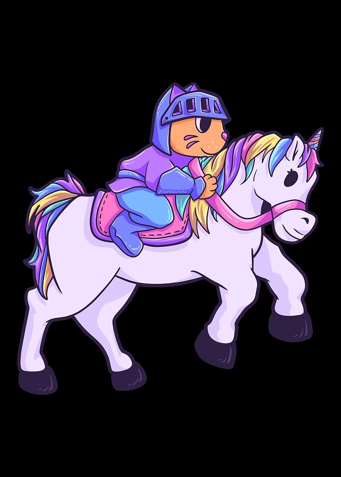 Cat Unicorn horse riding g