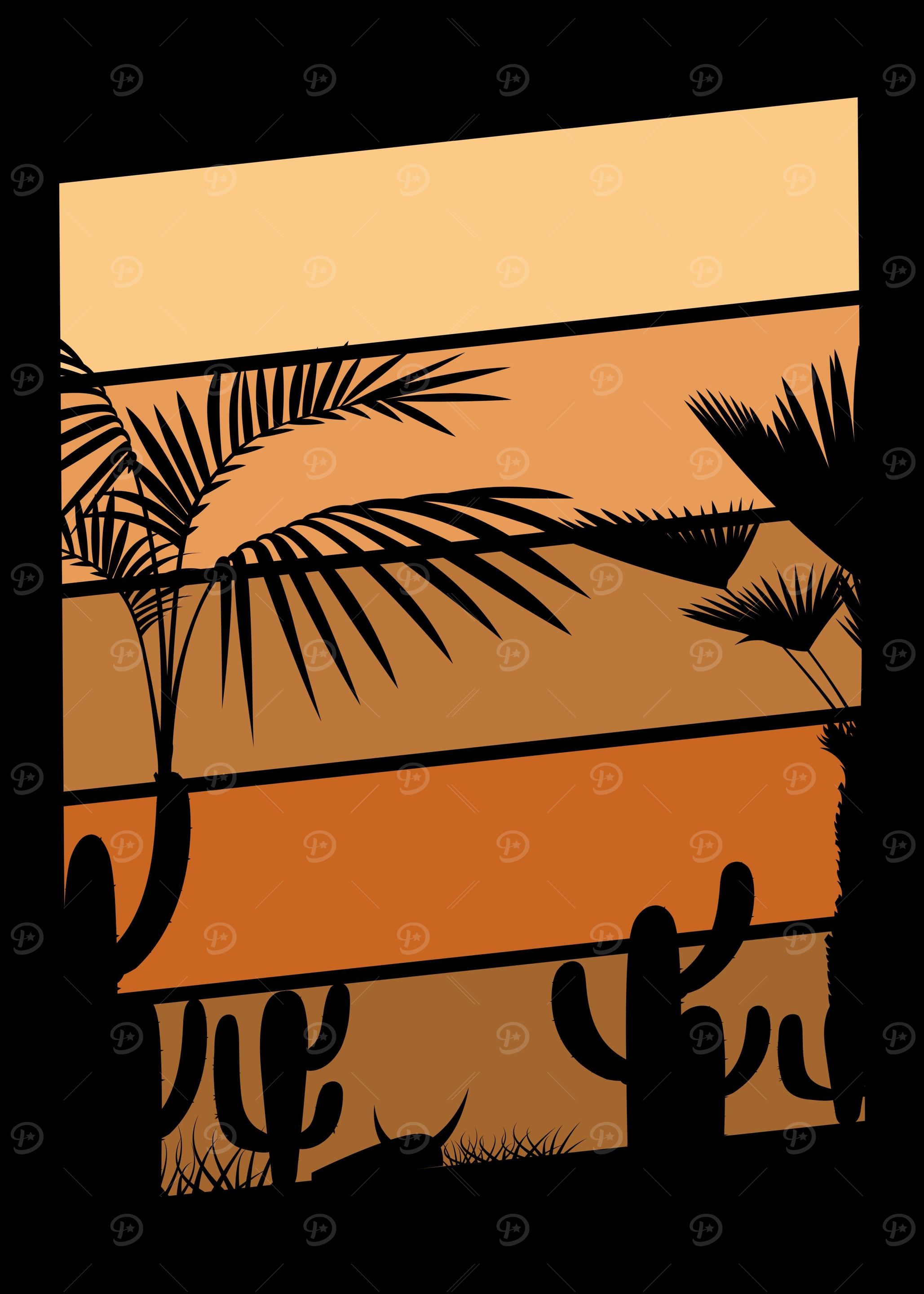 Vintage Desert Cactuses