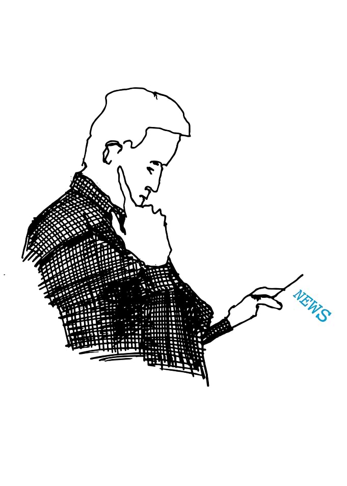 Guy at plane reads