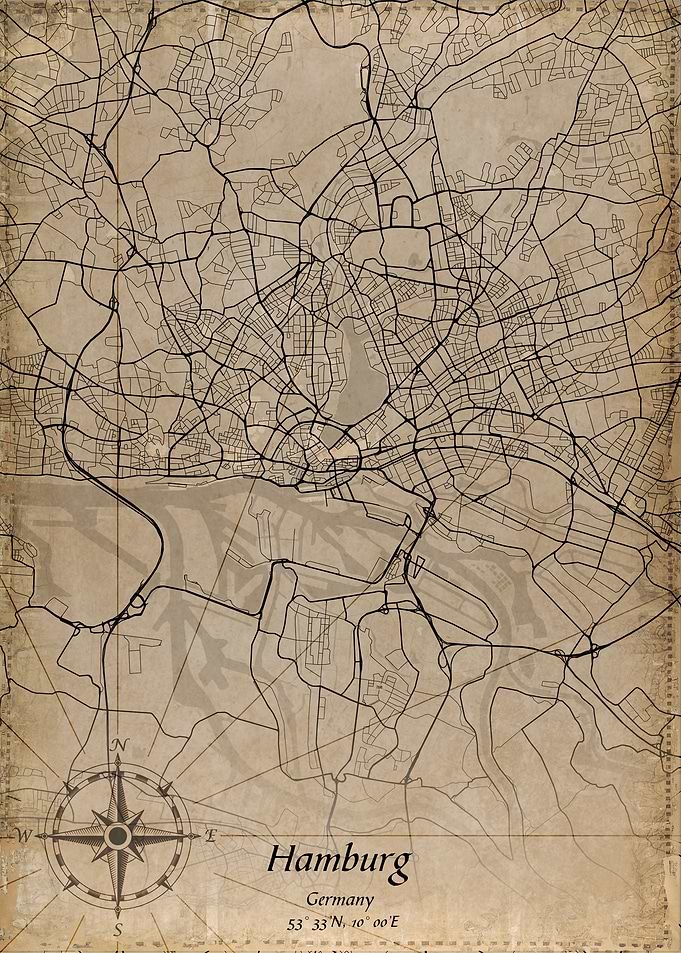 hamburg vintage map