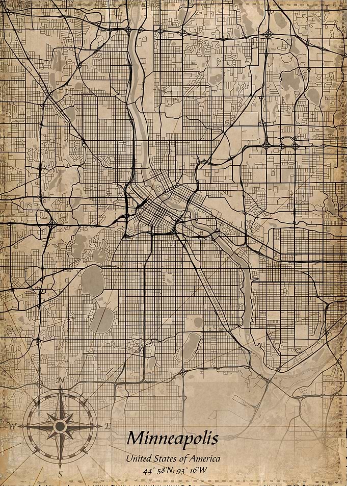 minneapolis vintage map