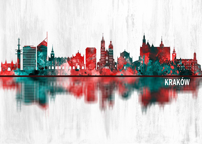 Krakow Poland Skyline