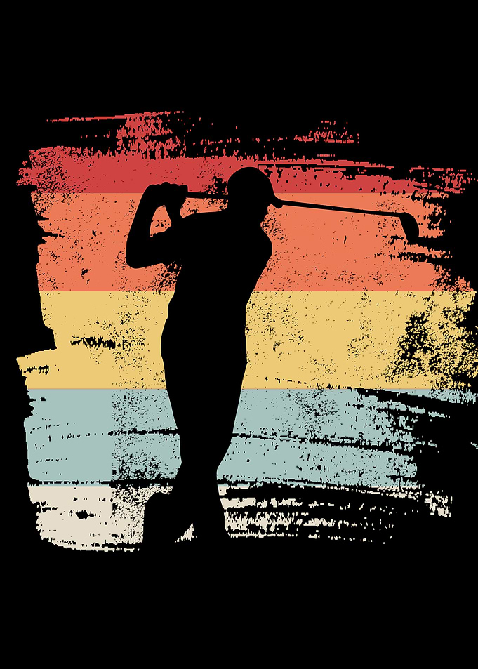 Retro Golfer Playing