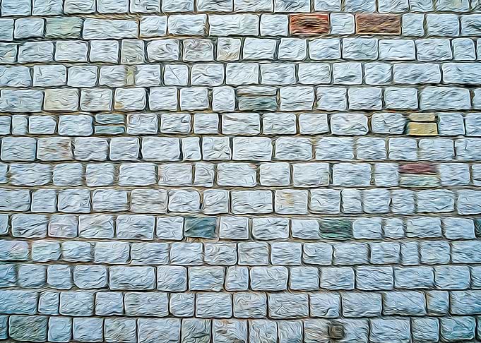 Wall of white bricks