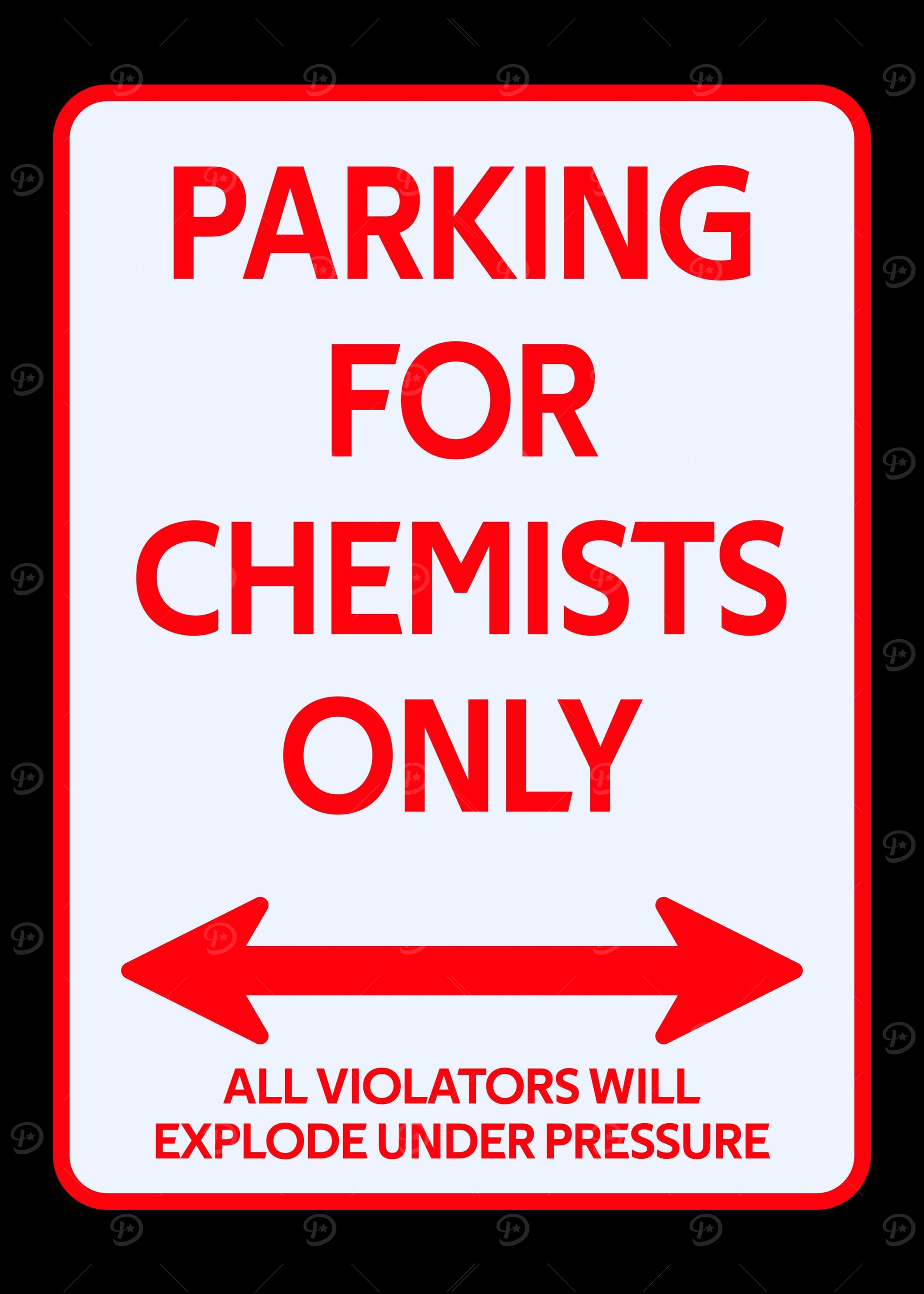 Chemical Parking sign