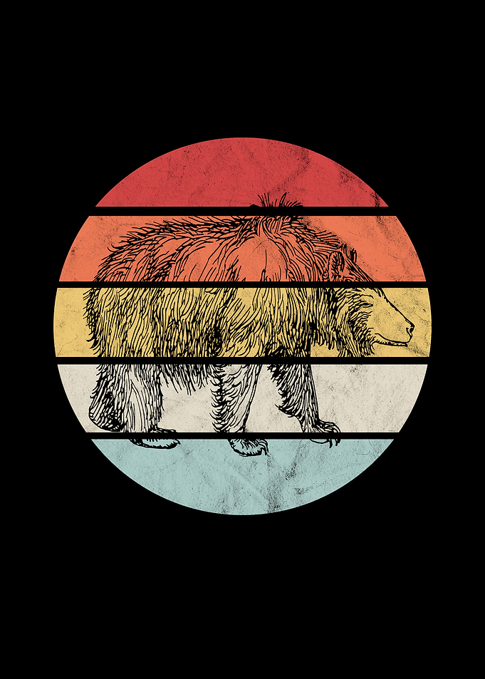 Retro Grizzly Bear