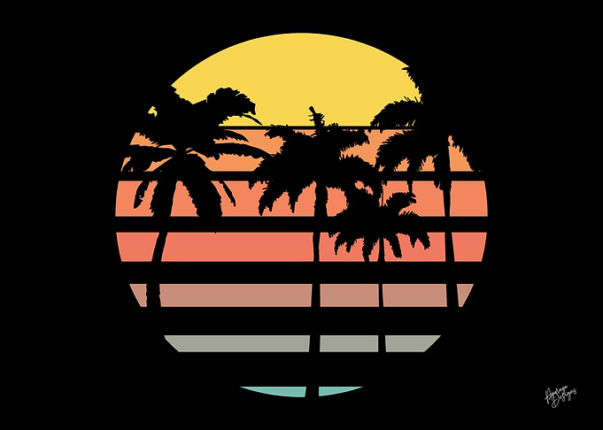 Holiday Sunset Beach Palms