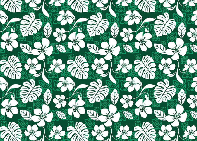 Dark Green Aloha Pattern