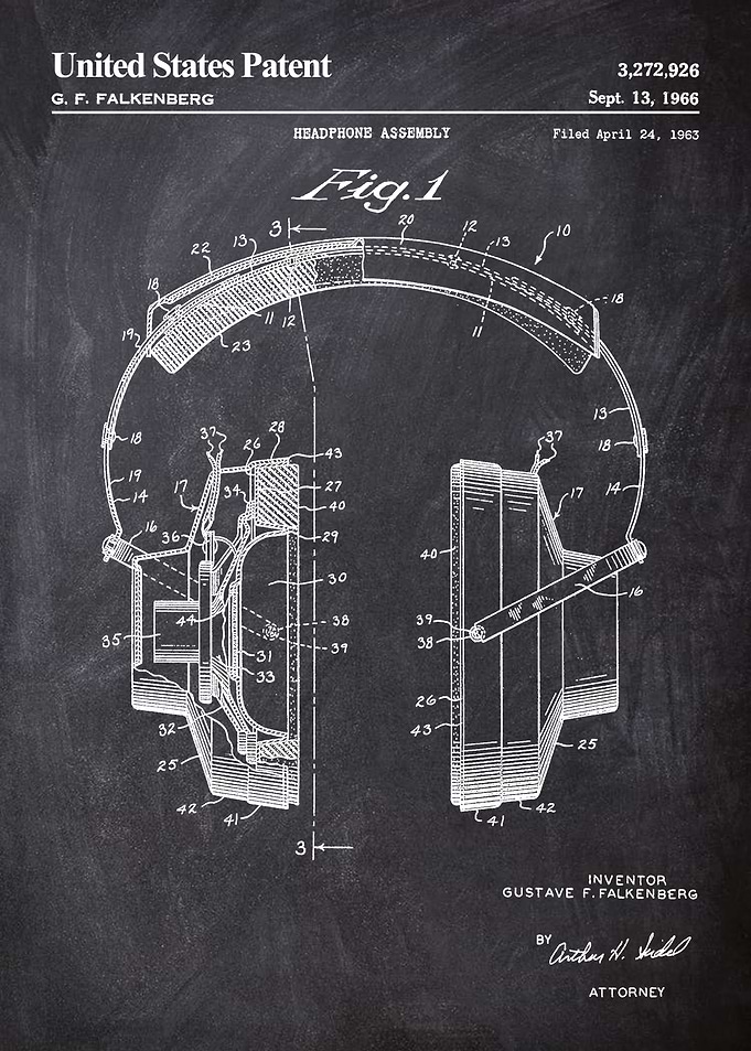 1966 headphone patent