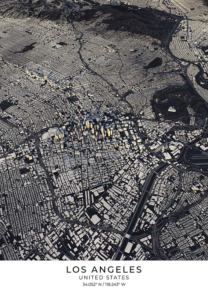 Los Angeles 3D City Map